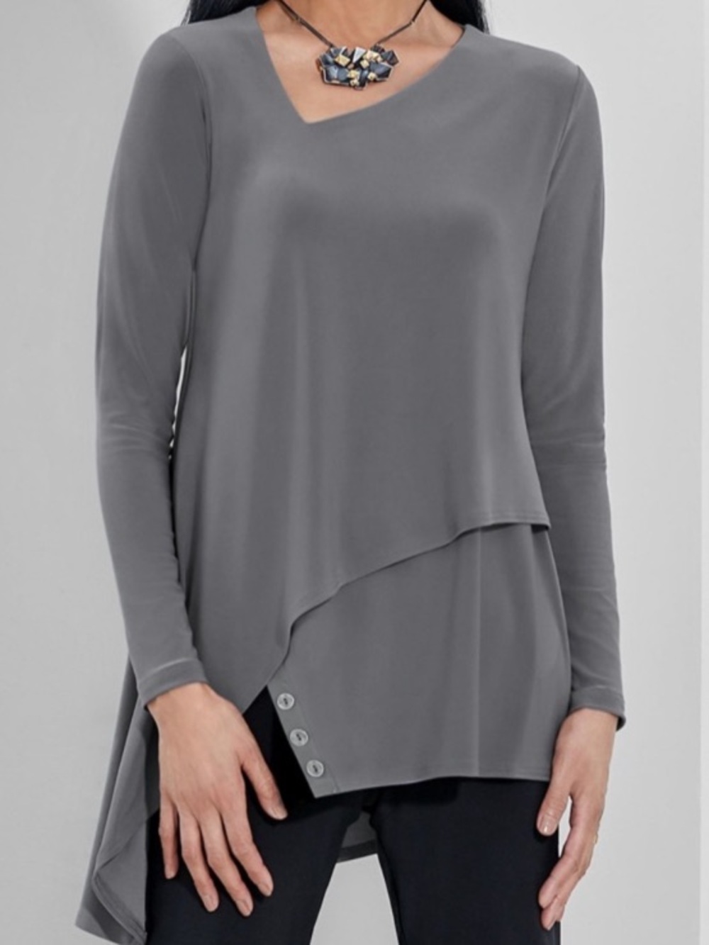 Gray Sympli Charm Angle Tunic, Size 4